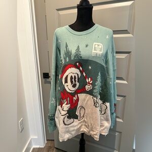 2022 Walt Disney World Christmas Spirit Jersey Sweater Large Mickey Santa Knit M